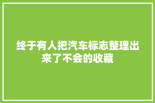 终于有人把汽车标志整理出来了不会的收藏
