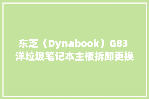 东芝（Dynabook）G83 洋垃圾笔记本主板拆卸更换硬盘教程方法步骤 东芝（Dynabook）G83 洋垃圾笔记本主板拆卸更换硬盘教程方法步骤 智能科技