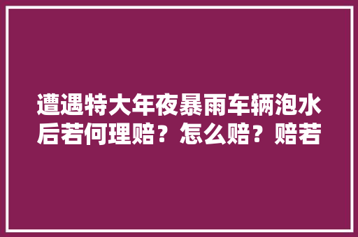 遭遇特大年夜暴雨车辆泡水后若何理赔？怎么赔？赔若干？ 遭遇特大年夜暴雨车辆泡水后若何理赔？怎么赔？赔若干？ 智能家居