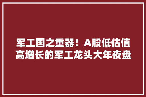 军工国之重器！A股低估值高增长的军工龙头大年夜盘点！建议收藏 军工国之重器！A股低估值高增长的军工龙头大年夜盘点！建议收藏 人工智能