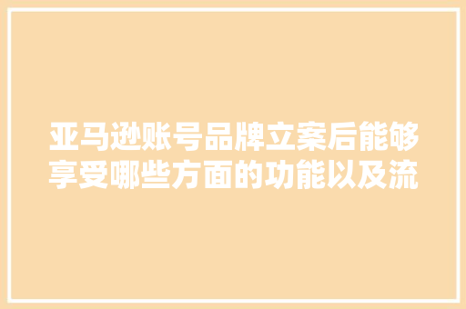 亚马逊账号品牌立案后能够享受哪些方面的功能以及流量扶持？