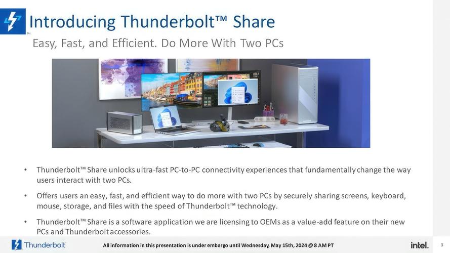 英特尔推出Thunderbolt Share软件:传输数据、共享屏幕与外设 智能科技 英特尔推出Thunderbolt Share软件:传输数据、共享屏幕与外设 英特尔推出Thunderbolt Share软件:传输数据、共享屏幕与外设 智能科技