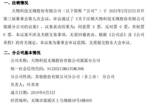 天物股份注销天物科技无锡股份有限公司梁溪分公司 互联通信 天物股份注销天物科技无锡股份有限公司梁溪分公司 天物股份注销天物科技无锡股份有限公司梁溪分公司 互联通信