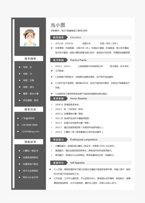 家电维修简历模板(精选篇) 互联通信 家电维修简历模板(精选篇) 家电维修简历模板(精选篇) 互联通信